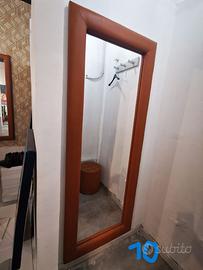 Specchio cornice ecopelle marrone
