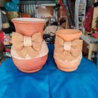 coppia di vasetti in terracotta 