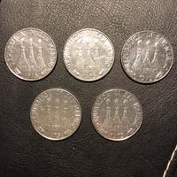 Cinque monete 100 Lire San Marino 1975