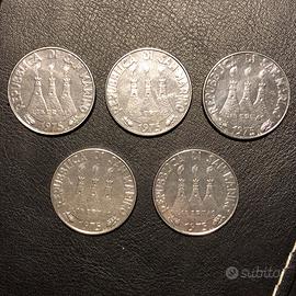 Cinque monete 100 Lire San Marino 1975