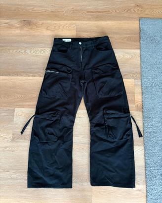 pantoloni cargo baggy zara nero taglia eur40