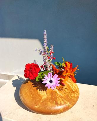 vaso artigianale in legno