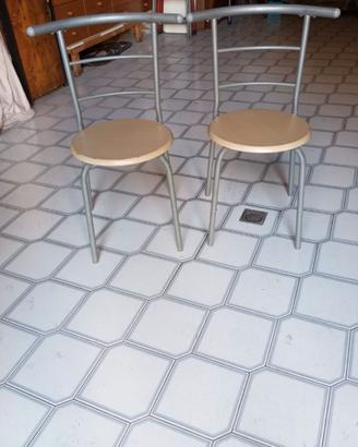 Coppia Sedie Moderne in Metallo e Legno