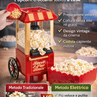 Macchina Popcorn Vintage Professionale Senza Olio
