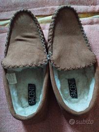 mocassini da interno imbottiti in lana