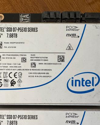 Intel D7-P5510 U2 Nvme 7.68 TB