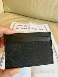 Portacarte Gucci GG Canvas Nero Originale