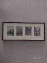 Quadro bianco e nero composto da 4 sezioni