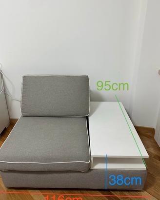 Divano con tavolino integrato