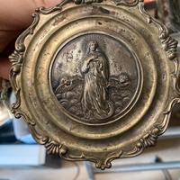 MEDAGLIONE MEDAGLIA ARGENTO RELIGIONE madonna