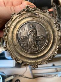 MEDAGLIONE MEDAGLIA ARGENTO RELIGIONE madonna