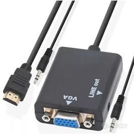 CAVO DA VGA MASCHIO A HDMI FEMMINA ADATTATORE CONV