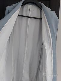 giacca lunga celeste polvere 