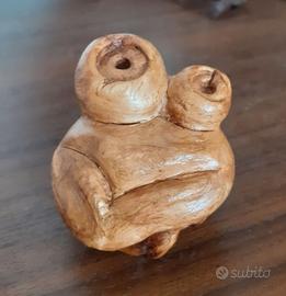Rana scultura legno ranocchia