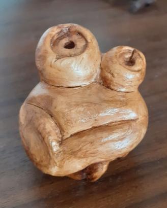 Rana scultura legno ranocchia