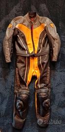 tuta moto in pelle dainese  tg 54 divisibile