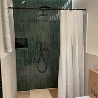 Palo doccia con tenda  bastone allungabile