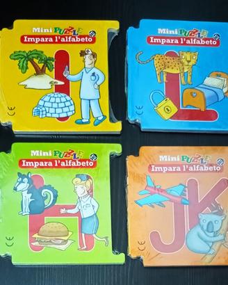Impara L'Alfabeto 4 Libri Puzzle Gioco per Bambini
