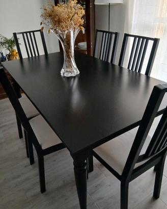 Tavolo ikea ingatorp allungabile e 6 sedie borje.
