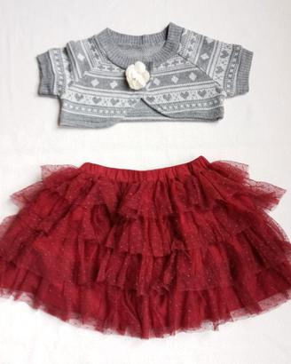 Completo abito di Natale bambina 6/9 anni