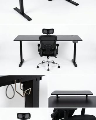 SCRIVANIA ELETTRICA REGOLABILE + SEDIA ERGONOMICA