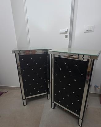 coppia comodini a specchio glamour nero westwing