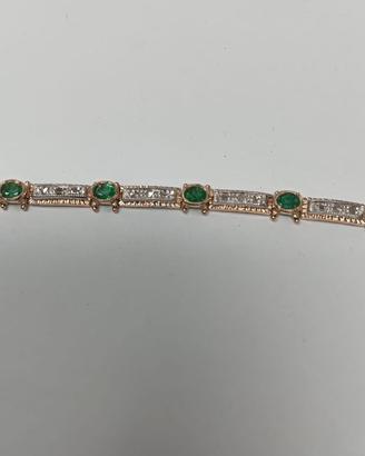 Bracciali in diamanti e smeraldi