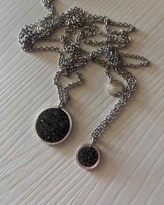 Collana Rebecca con cristalli neri e arancioni