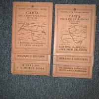 Carte Dolomiti e Piemonte a colori Vintage