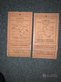 Carte Dolomiti e Piemonte a colori Vintage