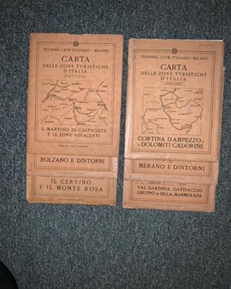 Carte Dolomiti e Piemonte a colori Vintage