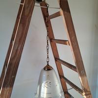 Lampadario vetro ottone 