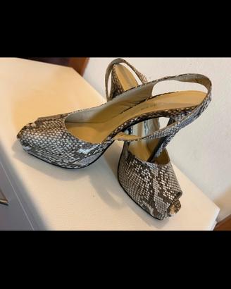 Sandali con tacco 13 cm  in pelle n 40