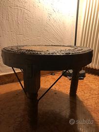 Tavolo rotondo etnico in legno massello
