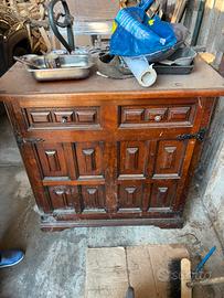 Letto a scomparsa in legno massello stile rustico