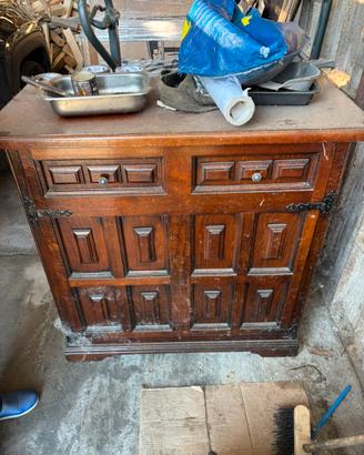 Letto a scomparsa in legno massello stile rustico