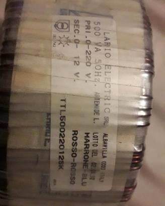 trasformatore toroidale 220/12 V 500VA