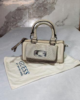 Borsetta Guess beige effetto squame logo grande