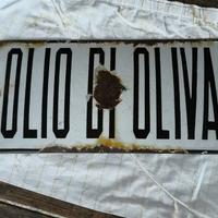 Tabella smaltata bombata Olio d’Oliva Formaggio