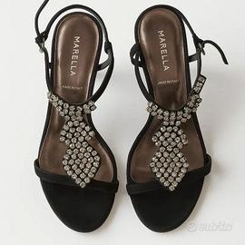 Scarpe tacchi eleganti Marella nere con strass