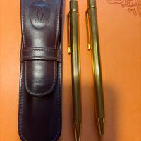 Matita e penna biro placca oroCartier con astuccio