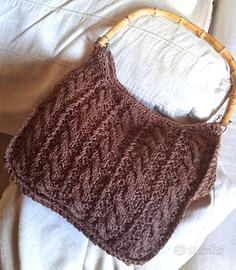 Borsa hobo a spalla in rafia vintage