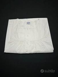Camicia da notte bianca in cotone