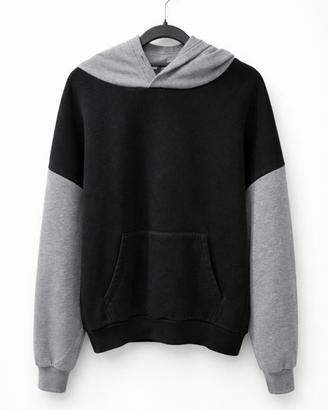 Felpa  bicolore nero/grigio 