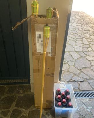 Fiaccole da giardino in bambù