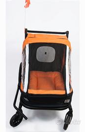 Rimorchio bici + passeggino biposto CRONO 2 IN 1