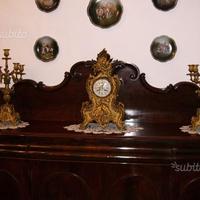 Trittico in bronzo zecchinato-Orologio&Candelabri