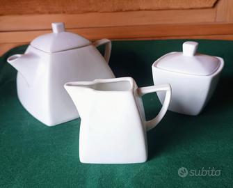 Servizio da tè porcellana bianca 