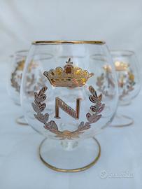 Set 6 bicchieri brandy/cognac NAPOLEON dorati