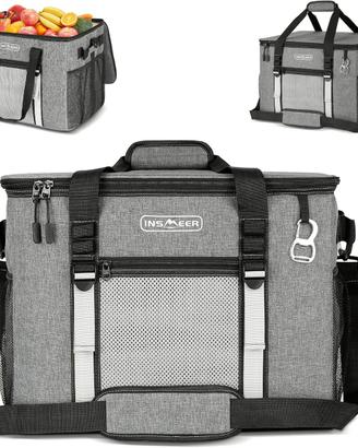 INSMEER Borsa Termica Grande 50L Grigia